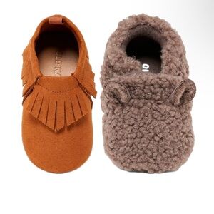 Old Navy Baby Sherpa Slippers and Moccasin Booties Set 6-12 Months